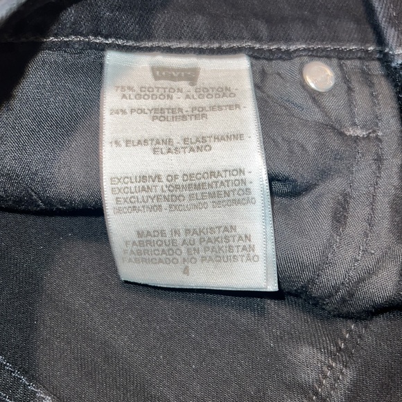 Levi's 515 Boot Cut Jeans Size 4 Black with Embellished Pockets - Picture 4 of 10